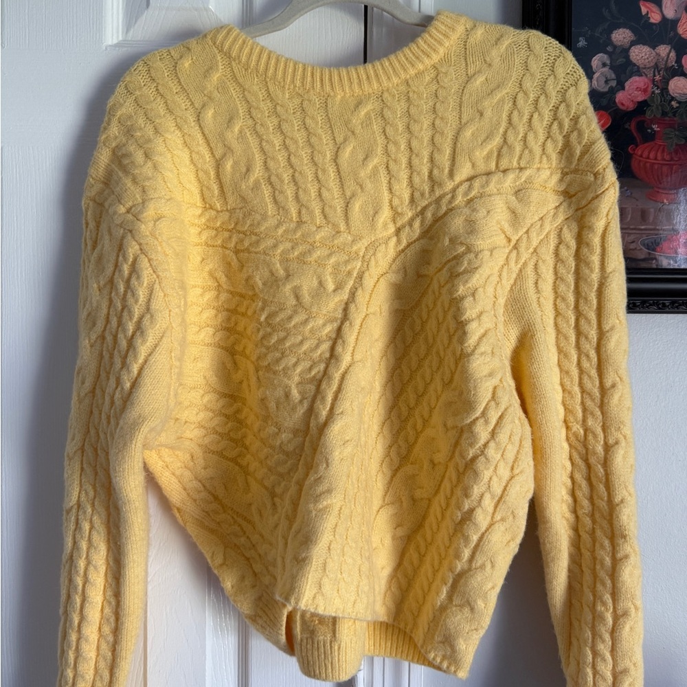 Yellow Cable Knit Sweater